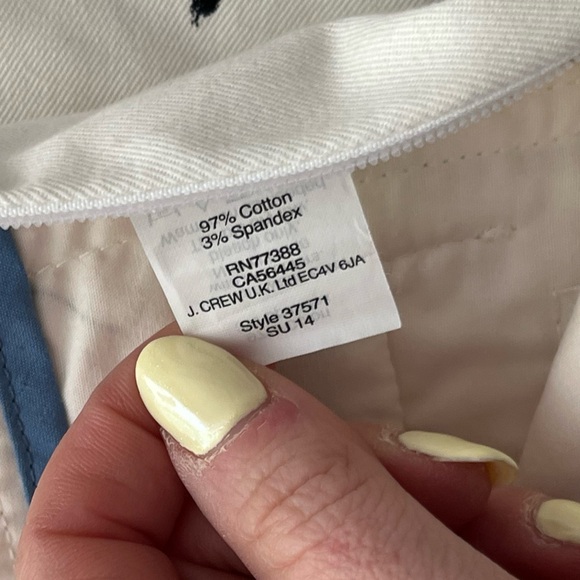 J. Crew White Sailboat Print Women's Chino Shorts - Picture 4 of 5